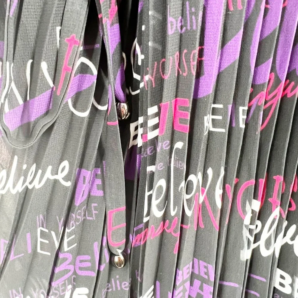 RAMY BROOK Printed Melanie Pleated Mini Dress In Believe Print Size M NEW - Picture 5 of 11